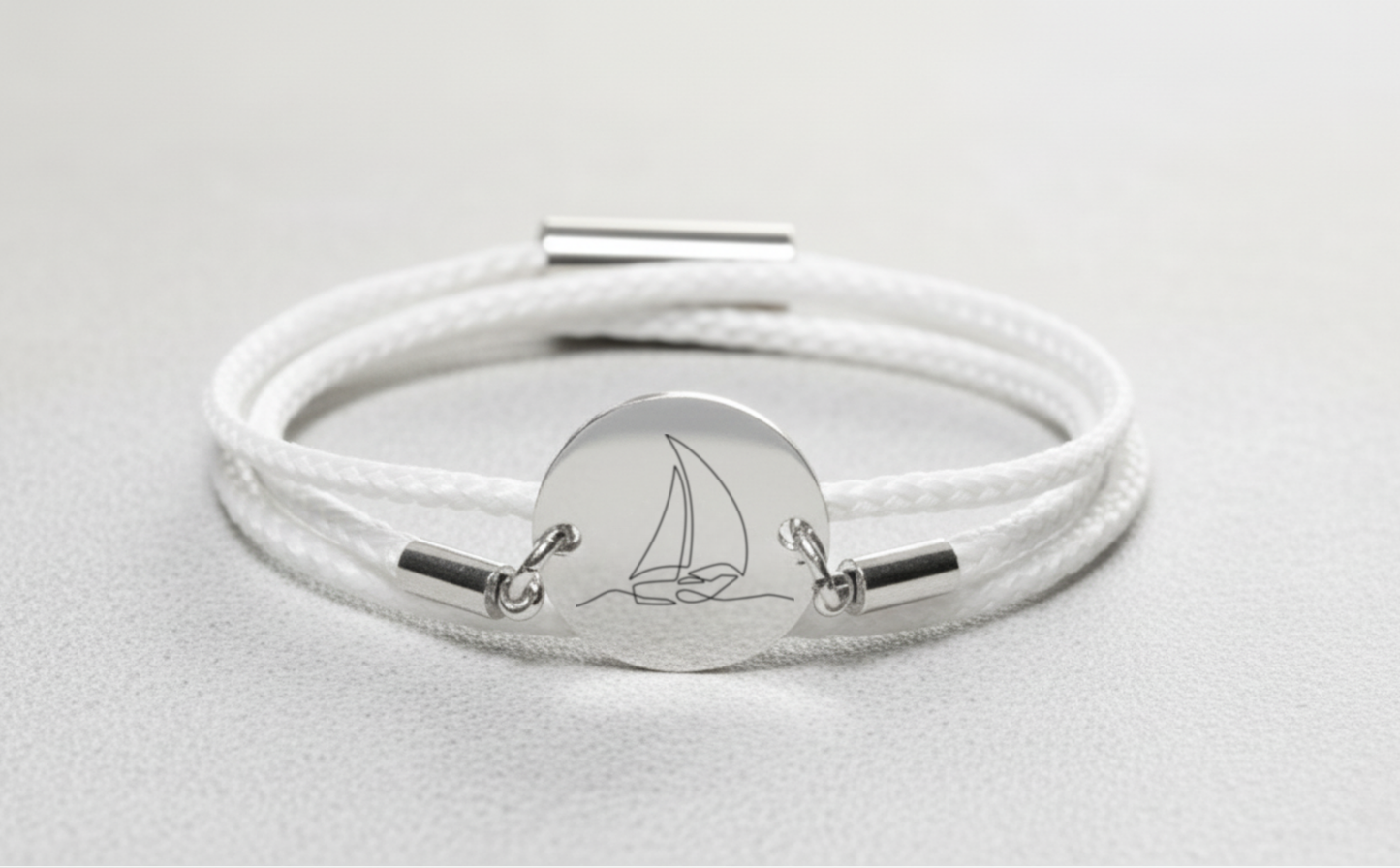 Segelboot Silber Trachtenarmband mit Magnetverschluss