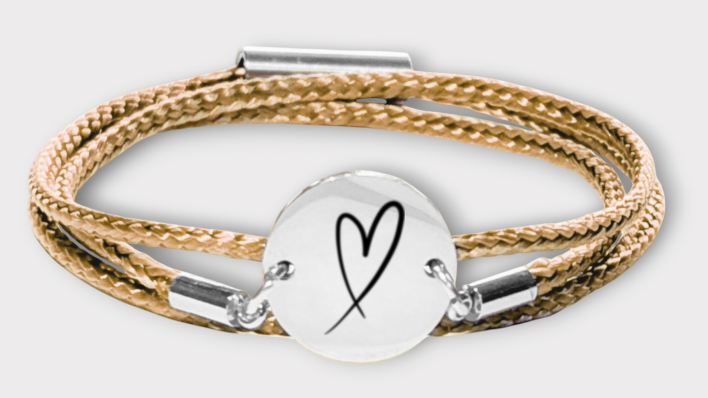 Herz Silber Trachtenarmband mit Magnetverschluss
