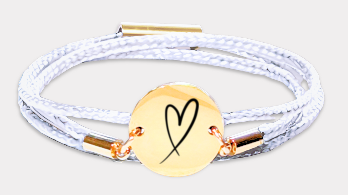 Herz Gold Trachtenarmband mit Magnetverschluss