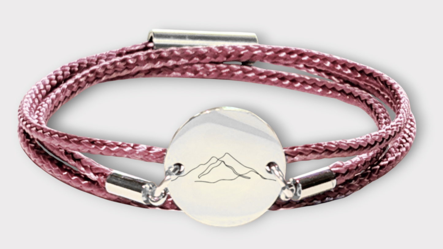 Berge Silber Trachtenarmband mit Magnetverschluss
