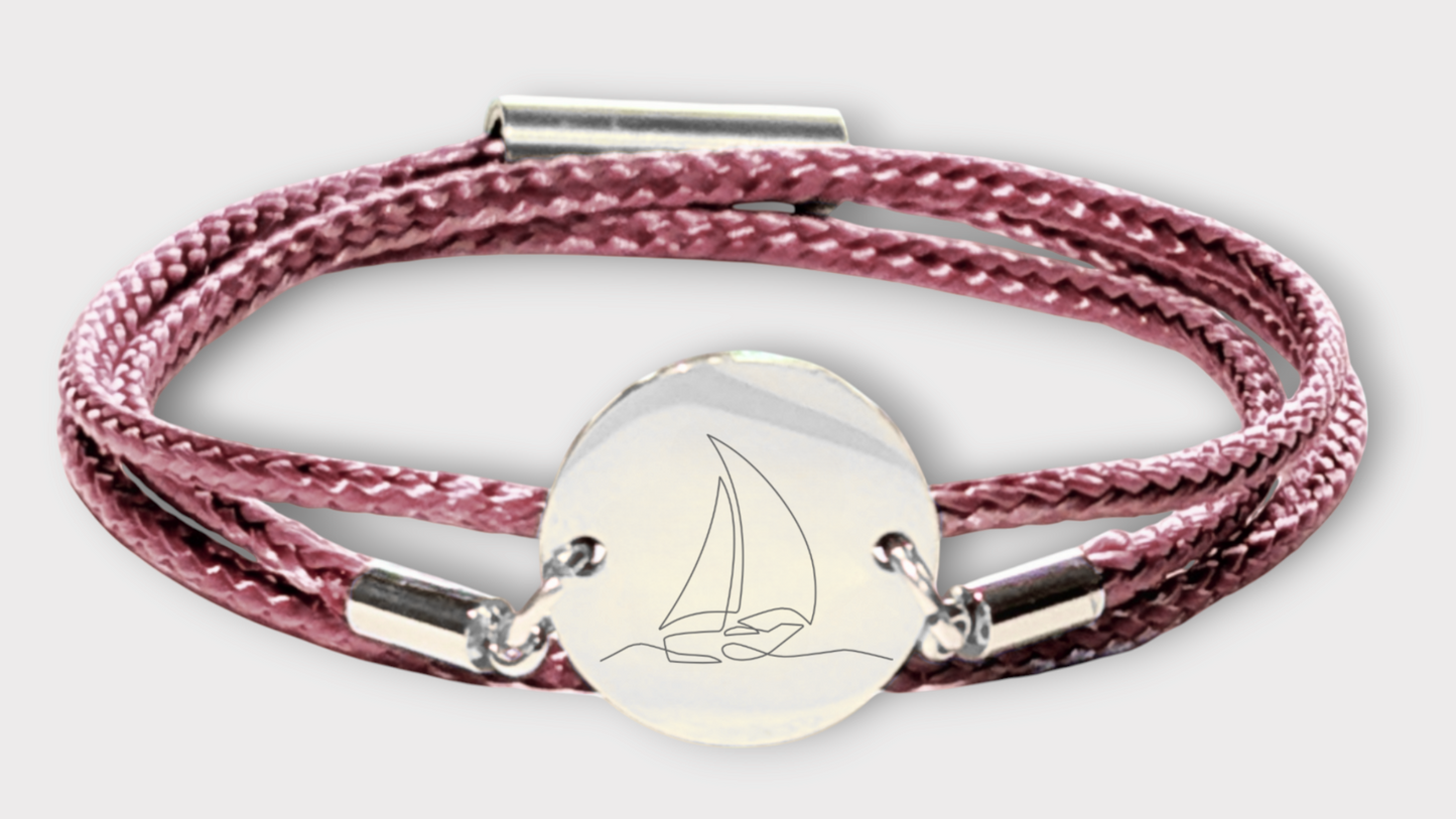 Segelboot Silber Trachtenarmband mit Magnetverschluss