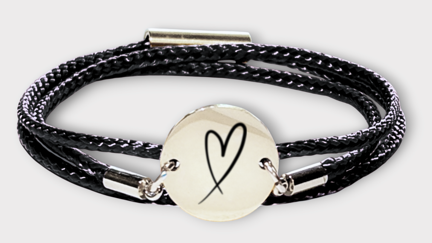 Herz Silber Trachtenarmband mit Magnetverschluss