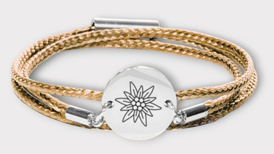 Edelweiss Silber Trachtenarmband mit Magnetverschluss