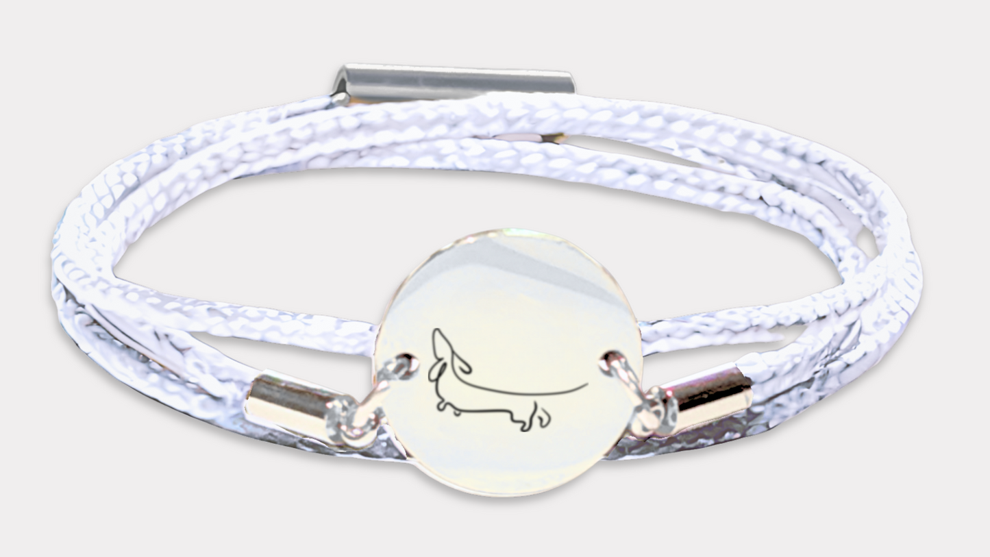 Dackel Silber Trachtenarmband mit Magnetverschluss