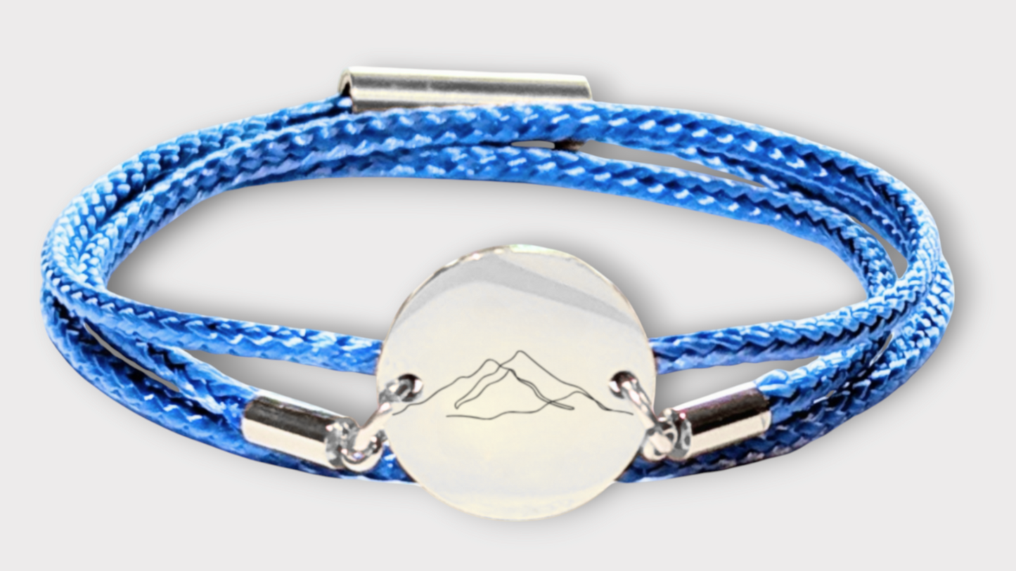 Berge Silber Trachtenarmband mit Magnetverschluss